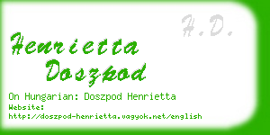 henrietta doszpod business card